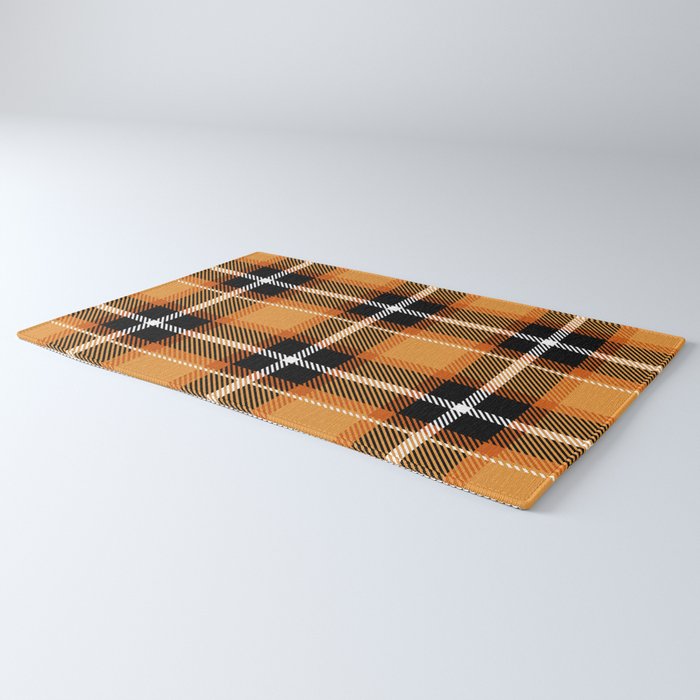 Orange + Black Plaid Rug Gallery Image 3