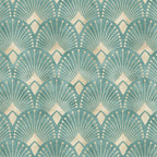 Art Deco Fans Pattern in Teal Coffee Mug Gallery Image 2