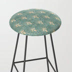 Art Deco Fans Pattern in Teal Stool Gallery Image 2