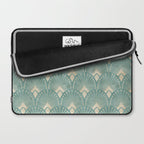 Art Deco Fans Pattern in Teal Laptop Sleeve Gallery Image 2