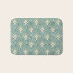 Art Deco Fans Pattern in Teal Bath Mat Gallery Image 1