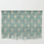 Art Deco Fans Pattern in Teal Wall Hanging Gallery Image 1