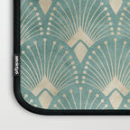 Art Deco Fans Pattern in Teal Laptop Sleeve Gallery Image 3