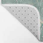 Art Deco Fans Pattern in Teal Bath Mat Gallery Image 2
