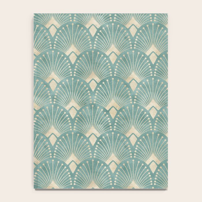 Art Deco Fans Pattern in Teal Notebook Gallery Image 4