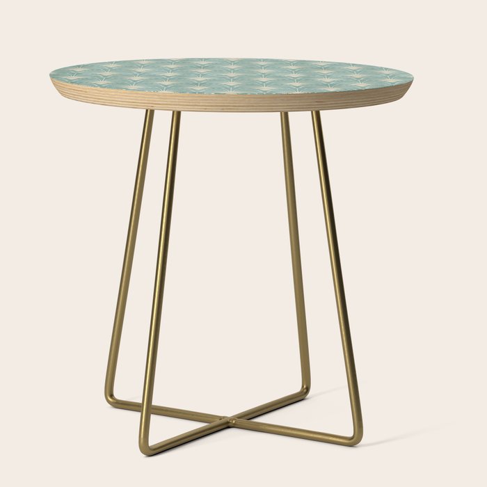 Art Deco Fans Pattern in Teal Side Table Gallery Image 1