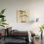 Gypsophila in a Brown Vase Wood Wall Art Gallery Image 2