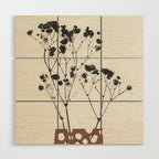 Gypsophila in a Brown Vase Wood Wall Art Gallery Image 1