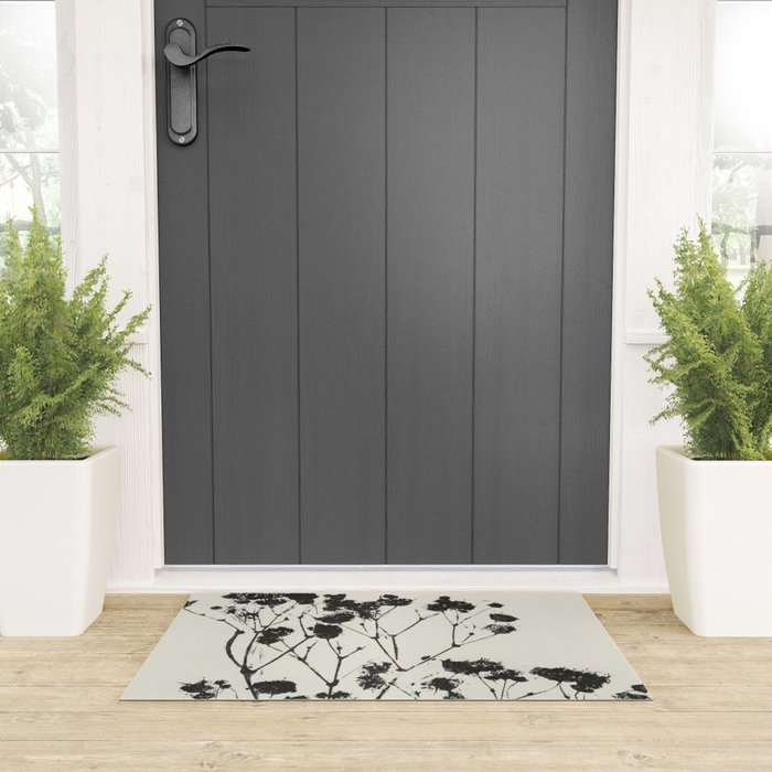 Gypsophila in a Brown Vase Welcome Mat Gallery Image 3