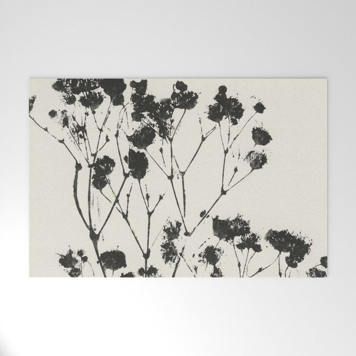 Gypsophila in a Brown Vase Welcome Mat Gallery Image 1