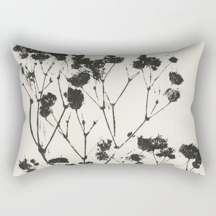 Gypsophila in a Brown Vase Rectangular Pillow Gallery Image 2