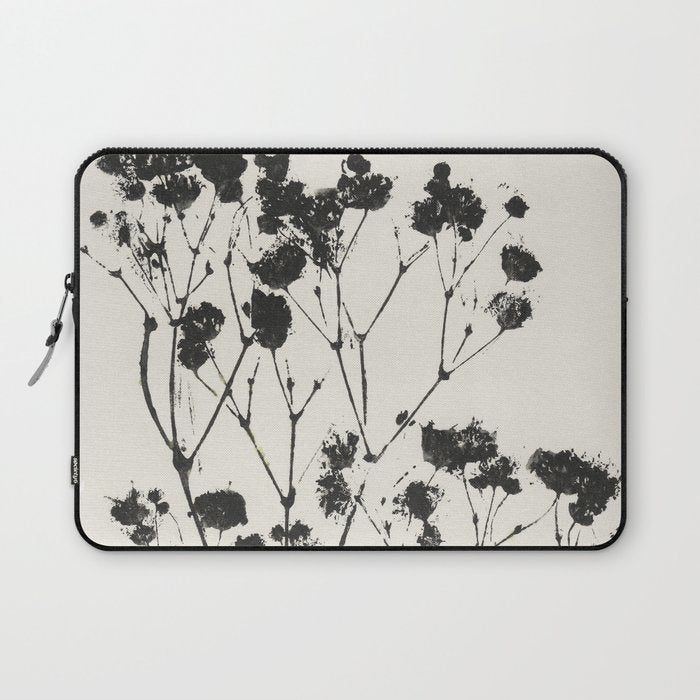 Gypsophila in a Brown Vase Laptop Sleeve Gallery Image 1