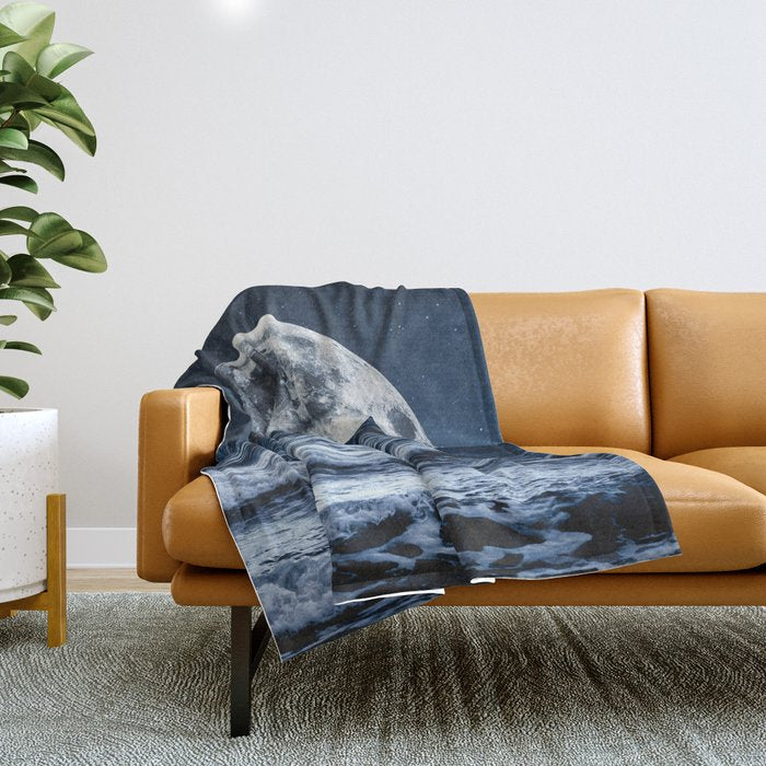 Summer Moonrise Throw Blanket Gallery Image 1