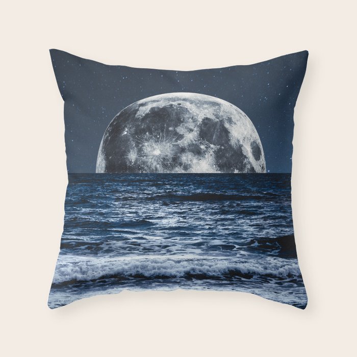 Summer Moonrise Throw Pillow Gallery Image 1