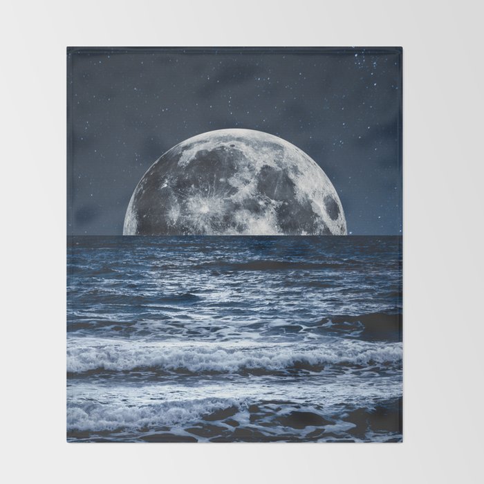 Summer Moonrise Throw Blanket Gallery Image 2