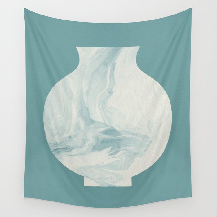 Marble Porcelain Vase - Jade Blue  Wall Tapestry Gallery Image 4