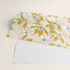 vibrant flowers pattern modern bouquet candy turquoise white summer tropics Wrapping Paper Gallery Image 2