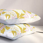 vibrant flowers pattern modern bouquet candy turquoise white summer tropics Pillow Sham Gallery Image 3
