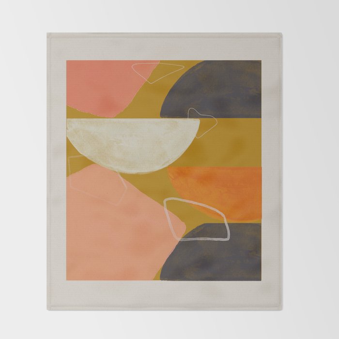 Mid Century Abstract  Throw Blanket Gallery Image 2