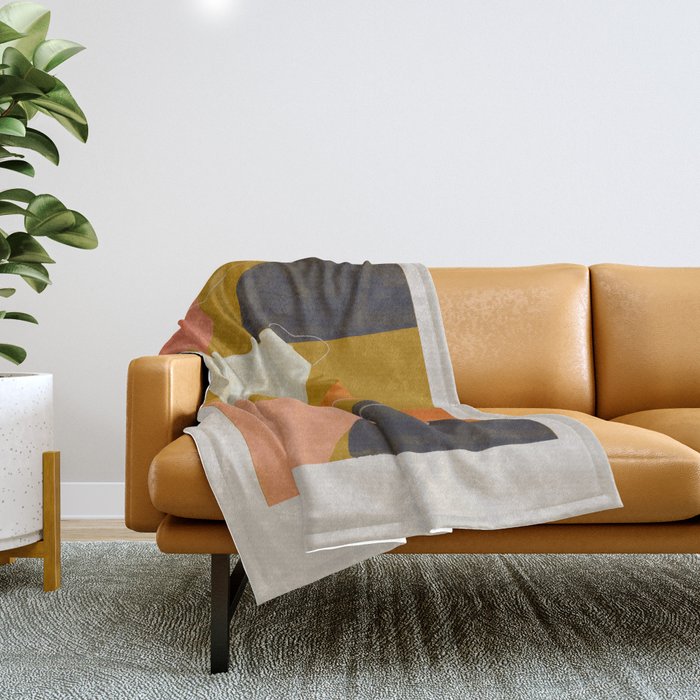 Mid Century Abstract  Throw Blanket Gallery Image 1