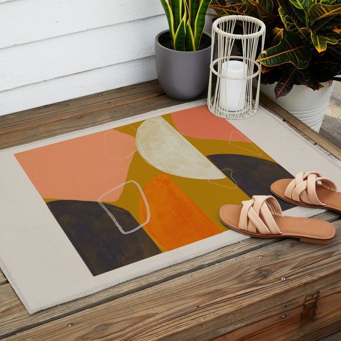 Mid Century Abstract  Outdoor Rug Gallery Image 2