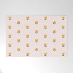 Abstract Yellow Tulip - Pink Background Welcome Mat Gallery Image 1