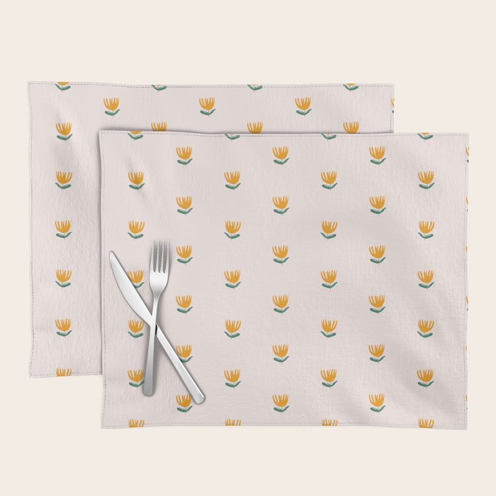 Abstract Yellow Tulip - Pink Background Placemat Gallery Image 1
