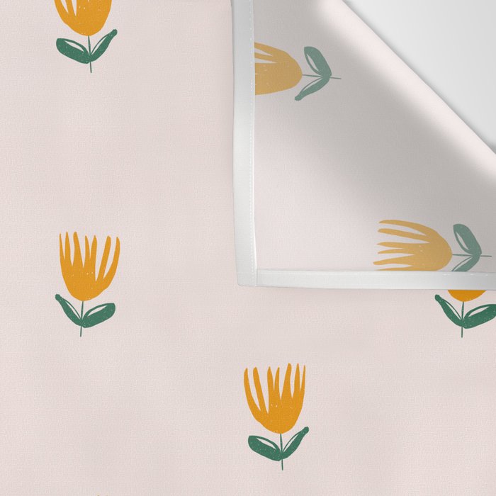 Abstract Yellow Tulip - Pink Background Wall Tapestry Gallery Image 3