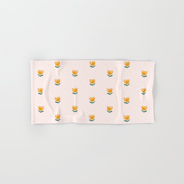 Abstract Yellow Tulip - Pink Background Bath Towel Gallery Image 1