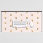 Abstract Yellow Tulip - Pink Background Desk Mat Gallery Image 1