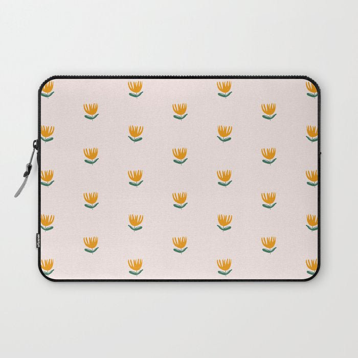 Abstract Yellow Tulip - Pink Background Laptop Sleeve Gallery Image 1