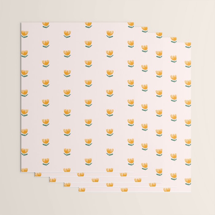 Abstract Yellow Tulip - Pink Background Wrapping Paper Gallery Image 3