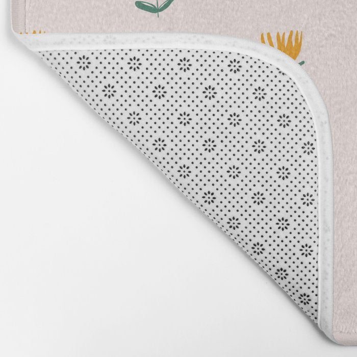 Abstract Yellow Tulip - Pink Background Bath Mat Gallery Image 2