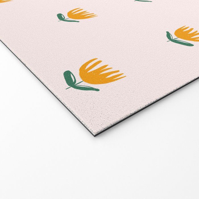 Abstract Yellow Tulip - Pink Background Welcome Mat Gallery Image 2
