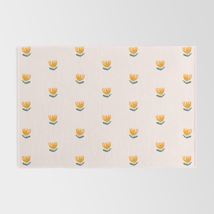 Abstract Yellow Tulip - Pink Background Rug Gallery Image 2