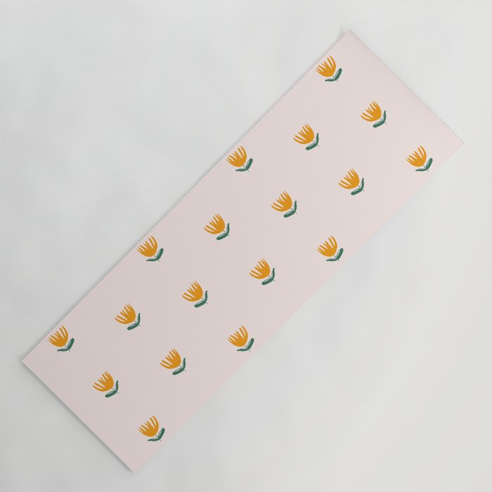 Abstract Yellow Tulip - Pink Background Yoga Mat Gallery Image 1