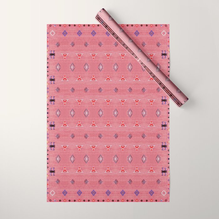 Lovely Pink Oriental Traditional Moroccan Handmade Printable Style  Wrapping Paper Gallery Image 1
