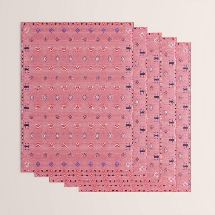 Lovely Pink Oriental Traditional Moroccan Handmade Printable Style  Wrapping Paper Gallery Image 3