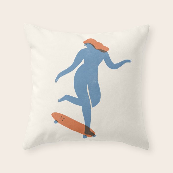Skate girl Throw Pillow Gallery Image 6