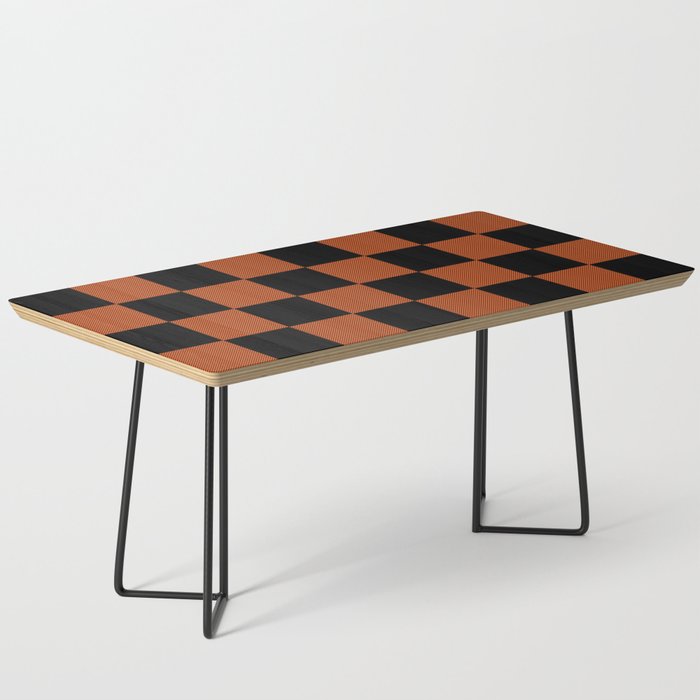 Black & Orange Checkers Coffee Table Gallery Image 1