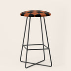 Black & Orange Checkers Stool Gallery Image 1
