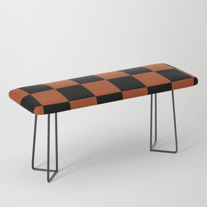 Black & Orange Checkers Bench Gallery Image 1