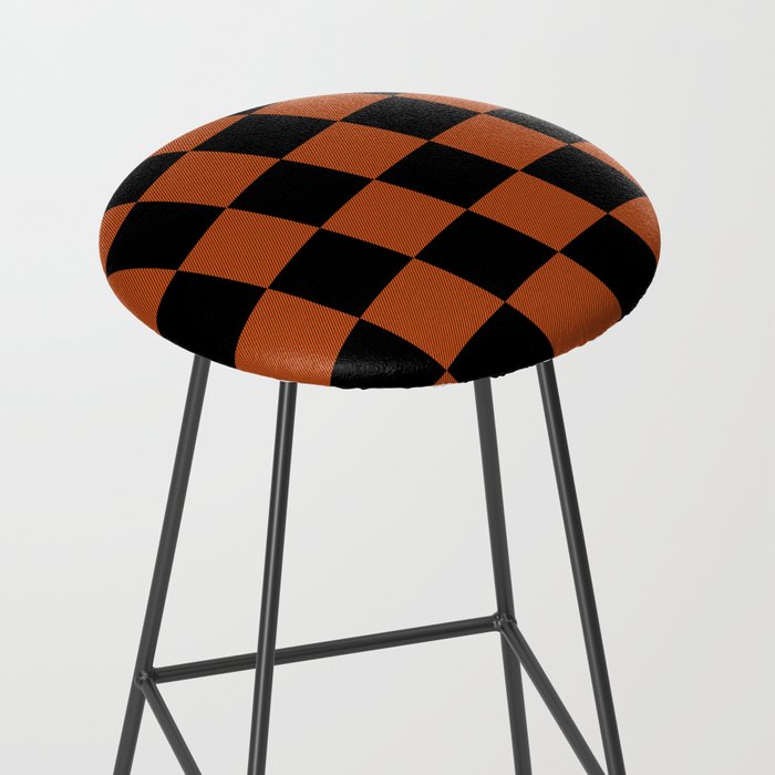 Black & Orange Checkers Stool Gallery Image 2