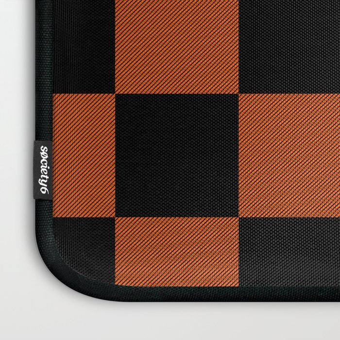 Black & Orange Checkers Laptop Sleeve Gallery Image 3