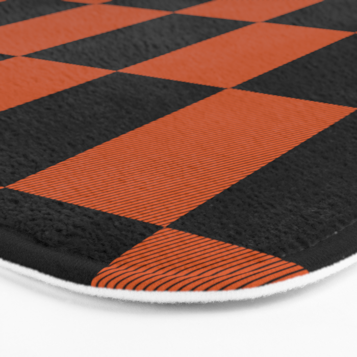 Black & Orange Checkers Bath Mat Gallery Image 3