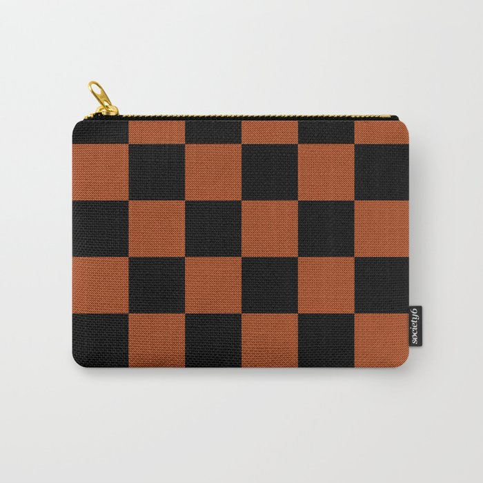 Black & Orange Checkers Carry All Pouch Gallery Image 1