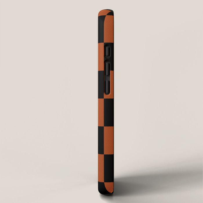 Black & Orange Checkers iPhone Case Gallery Image 2