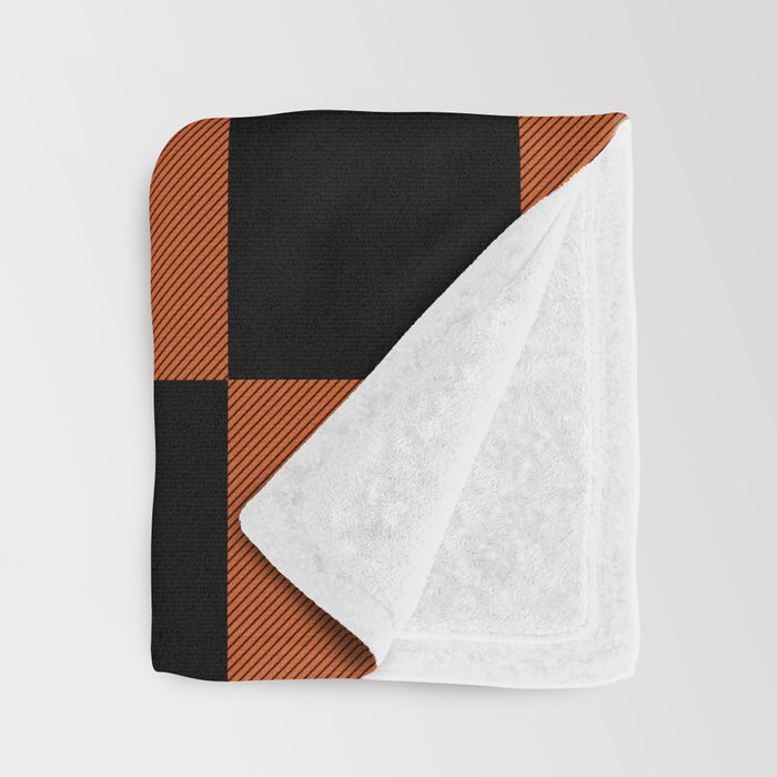 Black & Orange Checkers Throw Blanket Gallery Image 3