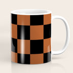 Black & Orange Checkers Coffee Mug Gallery Image 1