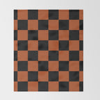 Black & Orange Checkers Throw Blanket Gallery Image 2